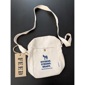 FEED Brand - Crossbody Canvas Bag - Nebraska Democrats NWT 8" x 6"